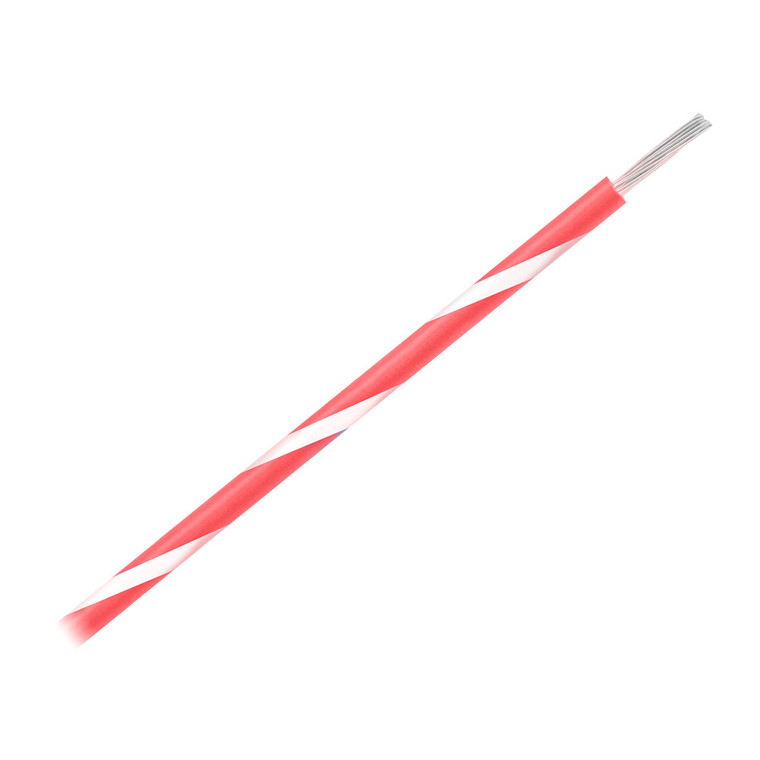 Pacer 16 AWG Gauge Striped Marine Wire 500' Spool - Red w/White Stripe - WUL16RD-9-500