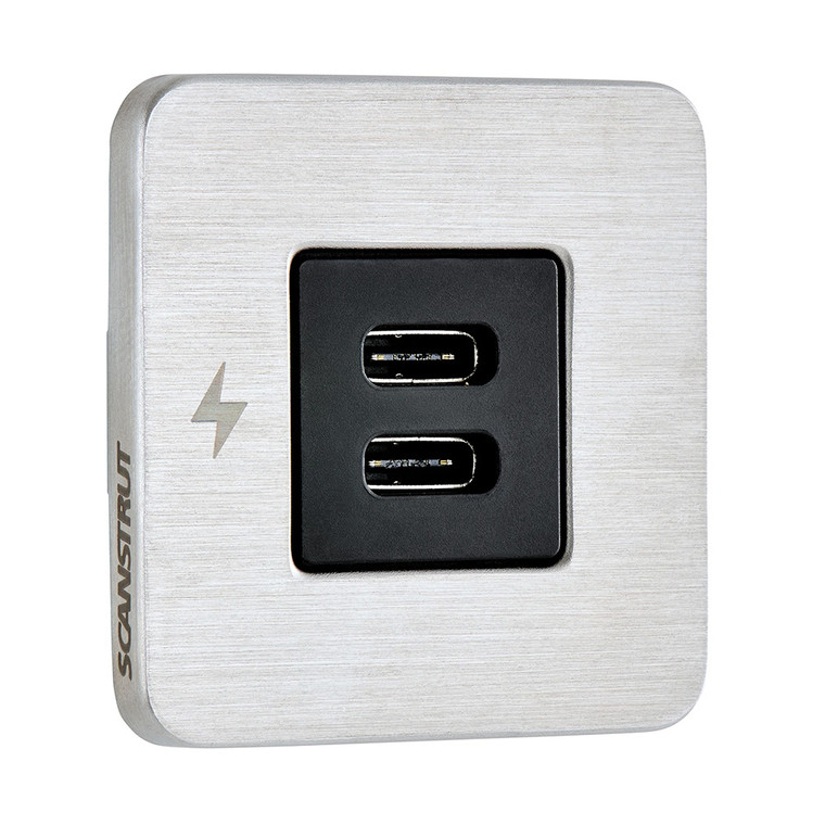 Scanstrut TILE USB-C Interior Charging Socket - 12/24V - Stainless Steel Bezel - SC-TILE-21