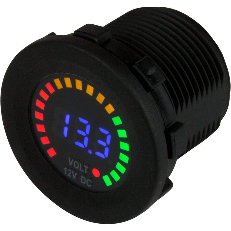 Sea-Dog Rainbow Display Digital Voltmeter - Injection Molded Nylon - 5V-15VDC - 421617