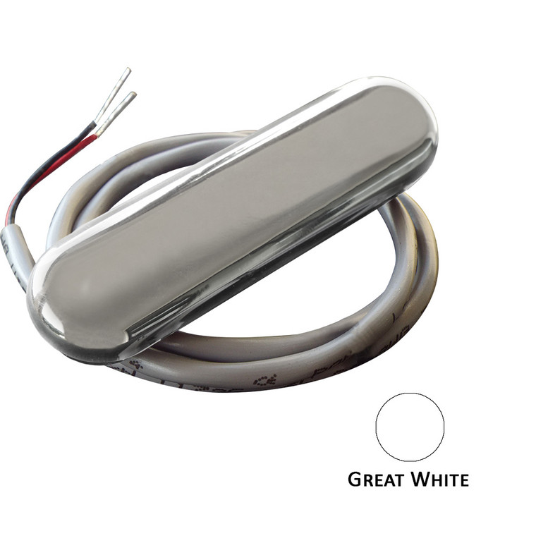 Shadow-Caster Courtesy Light w/2' Lead Wire - 316 SS Cover - Great White - 4-Pack - SCM-CL-GW-SS-4PACK