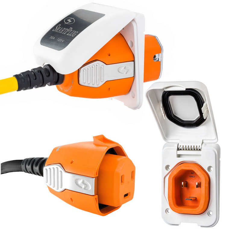 SmartPlug 30 AMP Inlet  Female Cord Connector Combo - White - B30ASSYPW