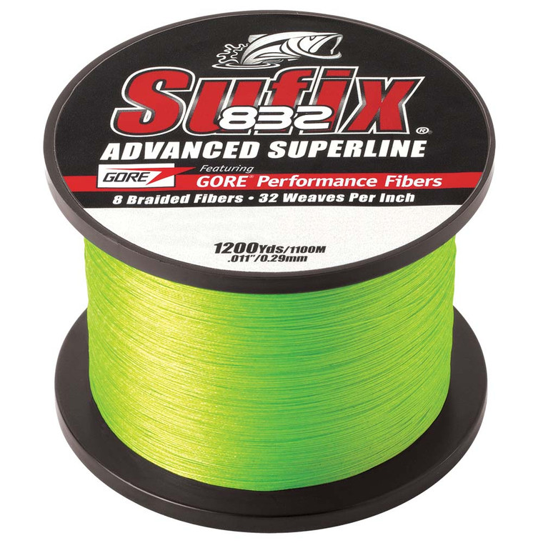 Sufix 832 Advanced Superline Braid - 30lb - Neon Lime - 1200 yds - 660-330L