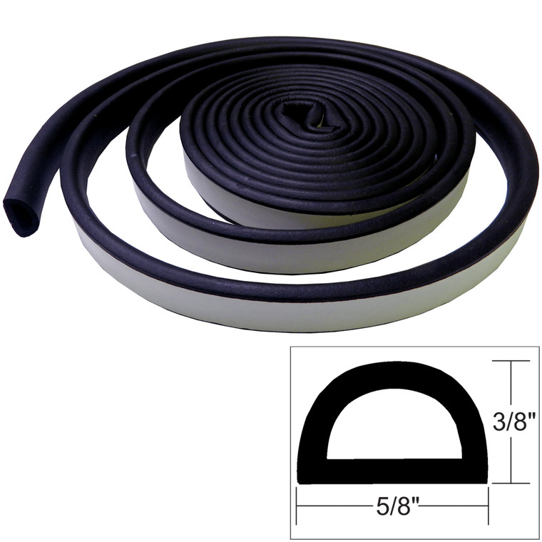 TACO Weather Seal - 10'L x 3/8"H x 5/8"W - Black - V30-0109B10-1