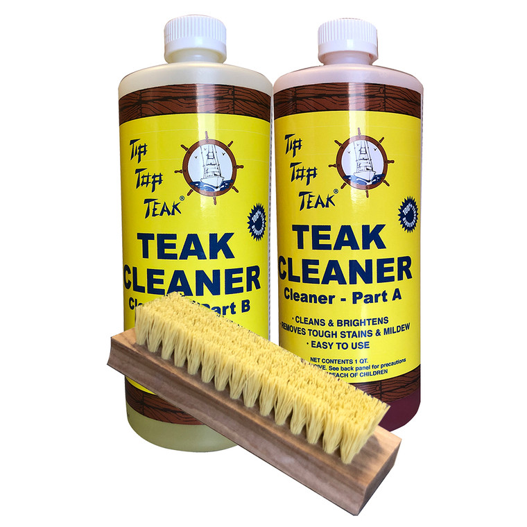 Tip Top Teak Cleaner Kit Part A  Part B w/Brush - TK860