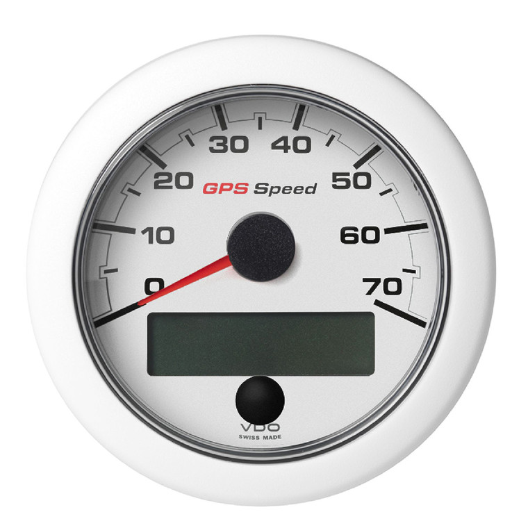 Veratron 3-3/8" (85mm) OceanLink GPS Speedometer (0-70 KN/MPH/KMH) - White Dial  Bezel - A2C1352090001