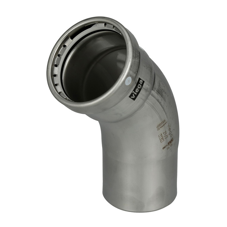 Viega MegaPress 316 FKM 2-1/2" 45 Degree Street Elbow - 98495