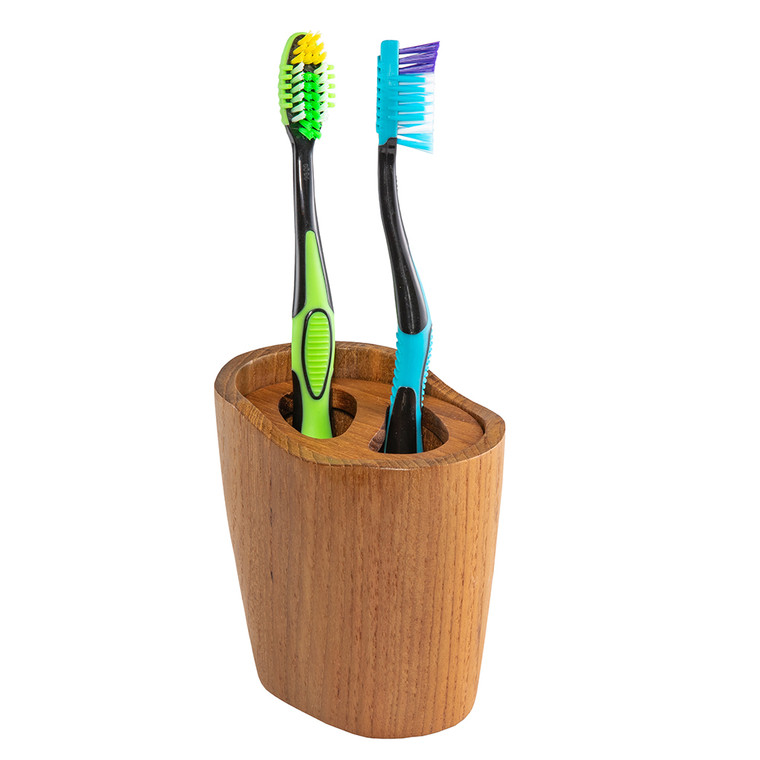 Whitecap Oval Toothbrush Holder (Oiled) - Teak - 63112