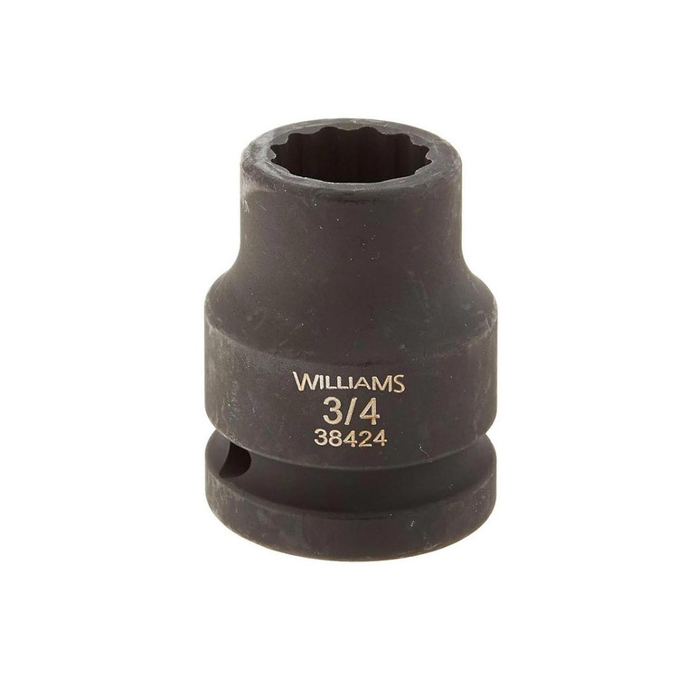 Williams 3/4" Shallow Impact Socket 3/4" Drive 12 Point - JHW38424 Williams 3/4" Shallow Impact Socket 3/4" Drive 12 Point - JHW38424