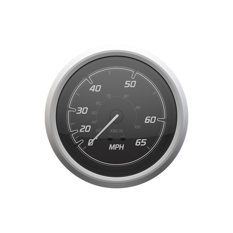 Quicksilver 8M6020112 Speedometer (45mph), Black/Brushed Stainless - 8M6020112