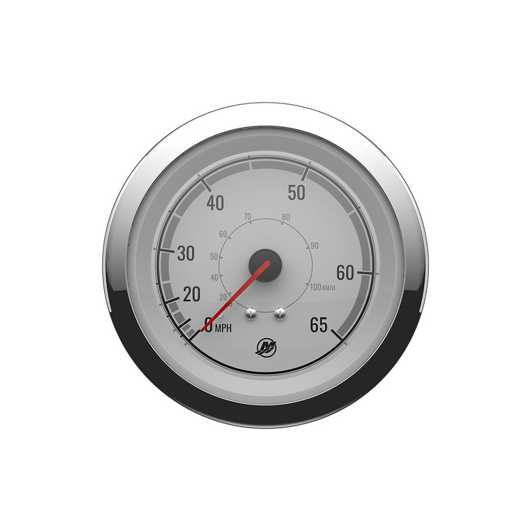 Quicksilver 8M6020076 Speedometer (65mph), White/Chrome - 8M6020076