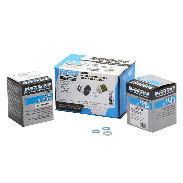 Quicksilver 8M0222309 100 Hour Maintenance Kit, Suzuki DF150A/150AP/175A/175AP/200A/200AP - 8M0222309