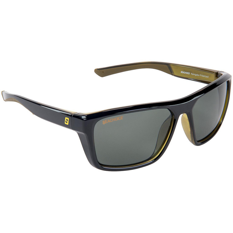 Seachoice 98814 "Navigator" Polarized Sunglasses, Frame: Shiny Black/Green Backspray, Lens: Grey - YP120212000000
