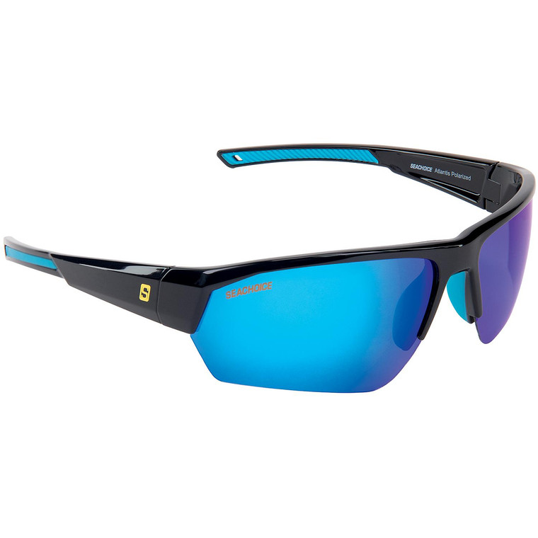 Seachoice 98820 "Atlantis" Polarized Sunglasses, Frame: Shiny Black, Lens: Blue Mirror - YP120505000000