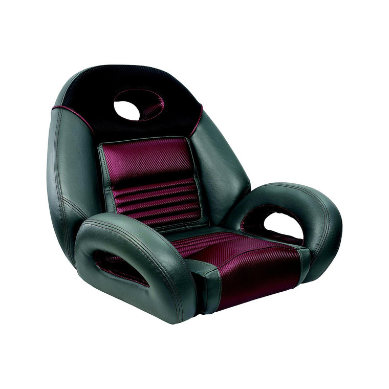 Springfield Marine 104094002 Pro Fishing Speed Seat Charcoal/Med. Gray/Burgundy - 1040940-02