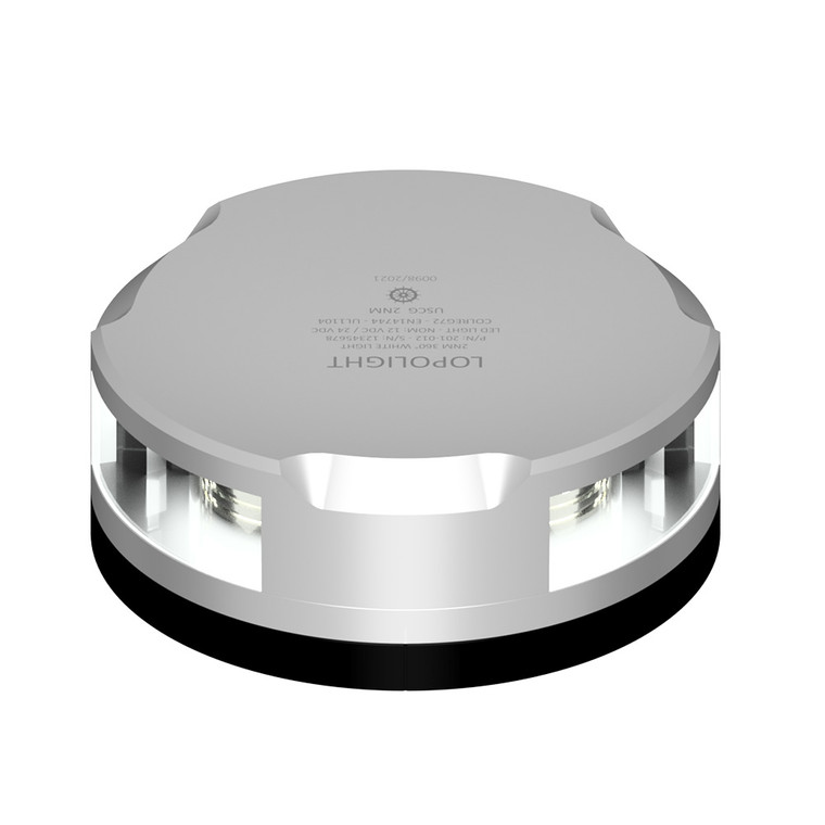 Lopolight 360-Degree Anchor Light - 2nm - Silver Housing w/FB Base - 2.5M Cable - 201-012-FB 2.5M