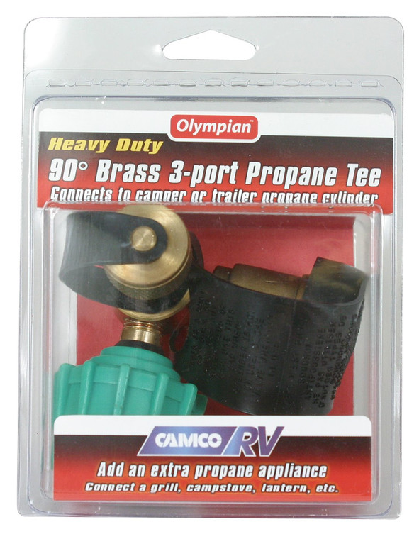 Camco - Brass 90 Tee W/ 3 Ports - 59133