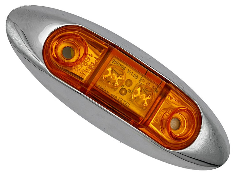 Rv Designer - Amber Oblong W/ Chrome Bezel Led Ma - L931