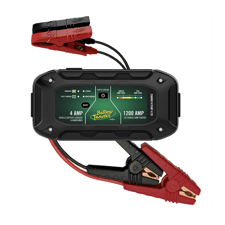Battery Tender Charge N Start 4120 4 Amp Battery Charger &  1200 Amp Jump Starter - 030-7020-WH