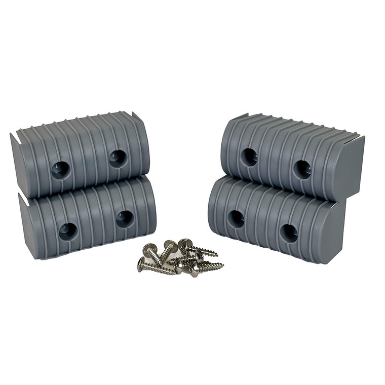 Caliber BunkWrap End Cap 2x4" Grey Accessory Kit w/Stainless Steel Hardware *4-Pack - 23051