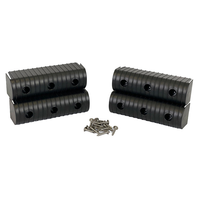Caliber BunkWrap End Cap 2x6" Black Accessory Kit w/Stainless Steel Hardware *4-Pack - 23053-BK