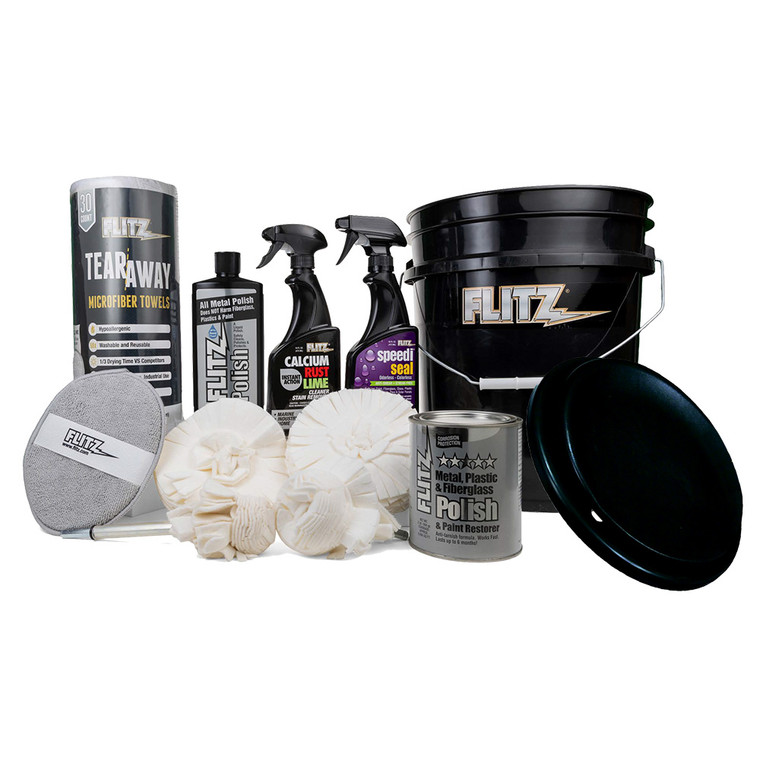 Flitz 5-Gallon Black Bucket Detailers Kit - C-209BB