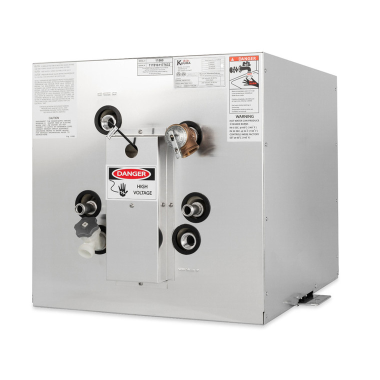 Kuuma 11-Gallon WH, 240V (L1 &  L2 Wiring) Front Heat Exchange, Side Mount - 11860