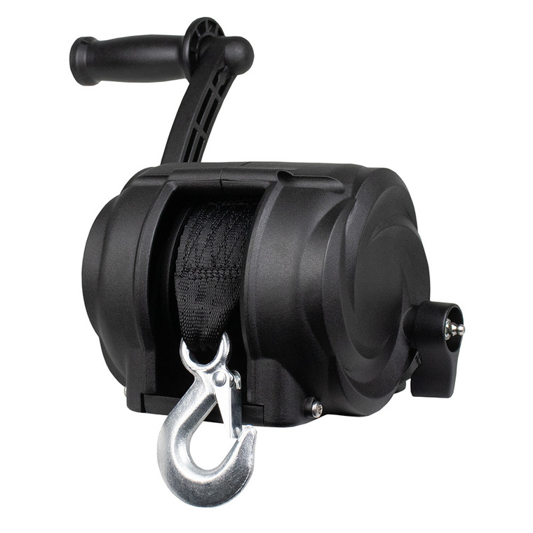 Powerwinch Premier Series Winch 2000lb, 8", Crank Arm - Carbon Black - 21300-W-2000-8-B-R