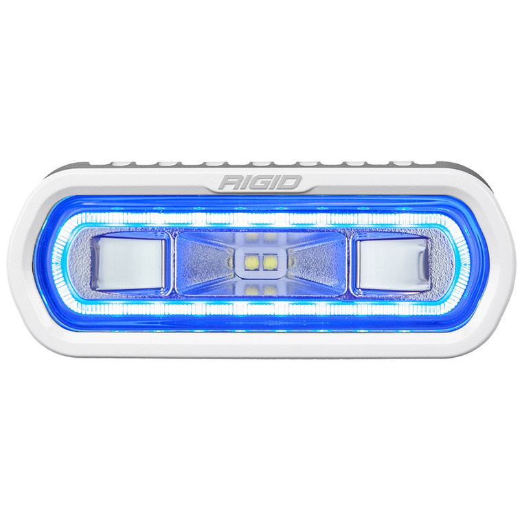 RIGID Industries SR-L Series Marine Spreader Light - White Surface Mount - White Light w/Blue Halo - 51101