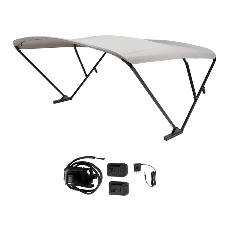 SureShade Battery Powered Bimini - Black Anodized Frame &  Grey Fabric - 2021133093