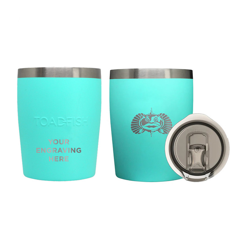 Toadfish Custom Engraved Non-Tipping 10oz Rocks Tumbler - Teal (MINIMUM ORDER QUANTITY OF 25) - TF1075