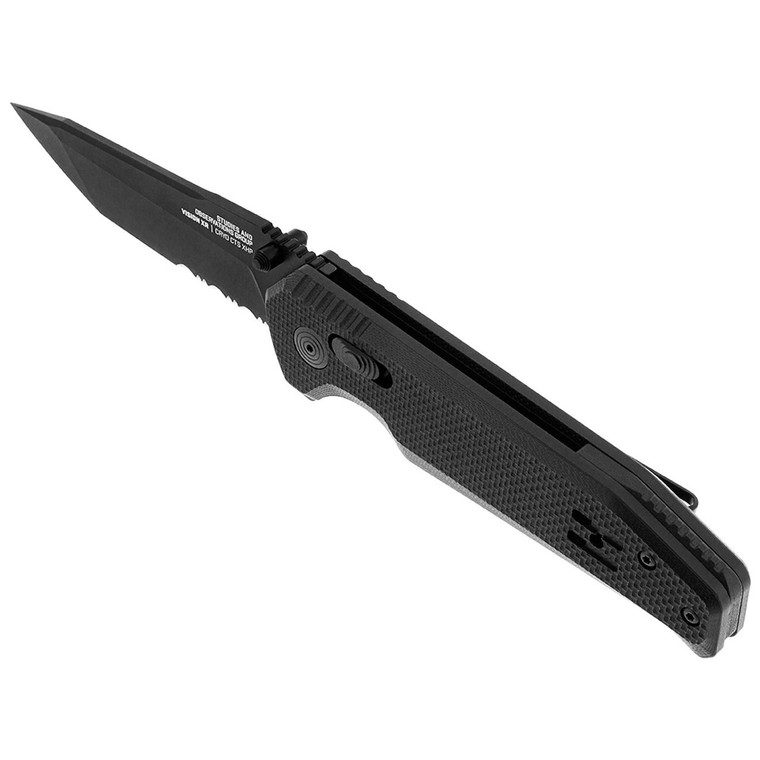 Sog Vision Xr Partially Serrated 3.36" Folding Pocket Knife (black) - 12-57-02-57