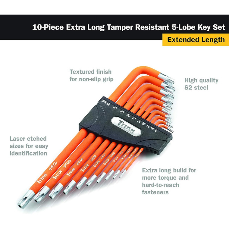 Titan Tamper Resistant (security Pentalope) 5-lobe Key Set (10 Piece Set) - 12734