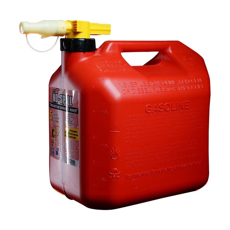 No-spill 5-gallon Gas Can Red With Viewstripe Pro Stripe - 1460