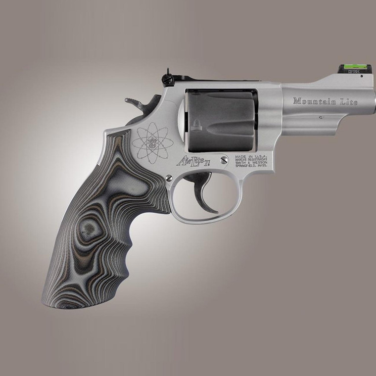 Hogue S&w K&l Frame Round Butt Conversion Finger Grooves Smooth G10 - G-mascus (black/gray) - 19167