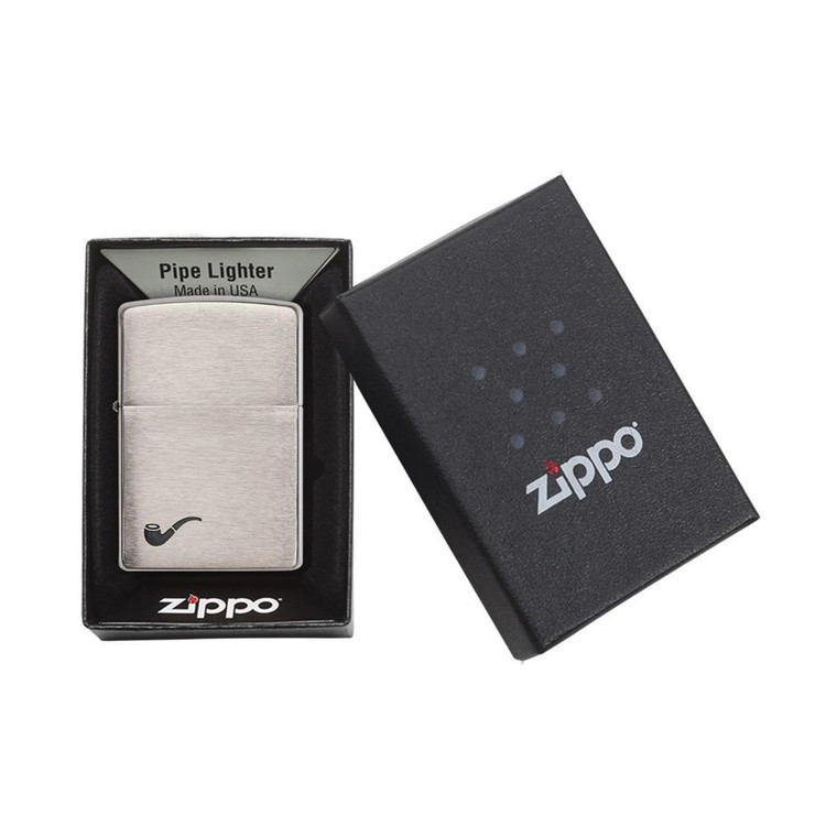 Zippo Windproof Lighter Pipe Lighter Brushed Chrome - 200PL
