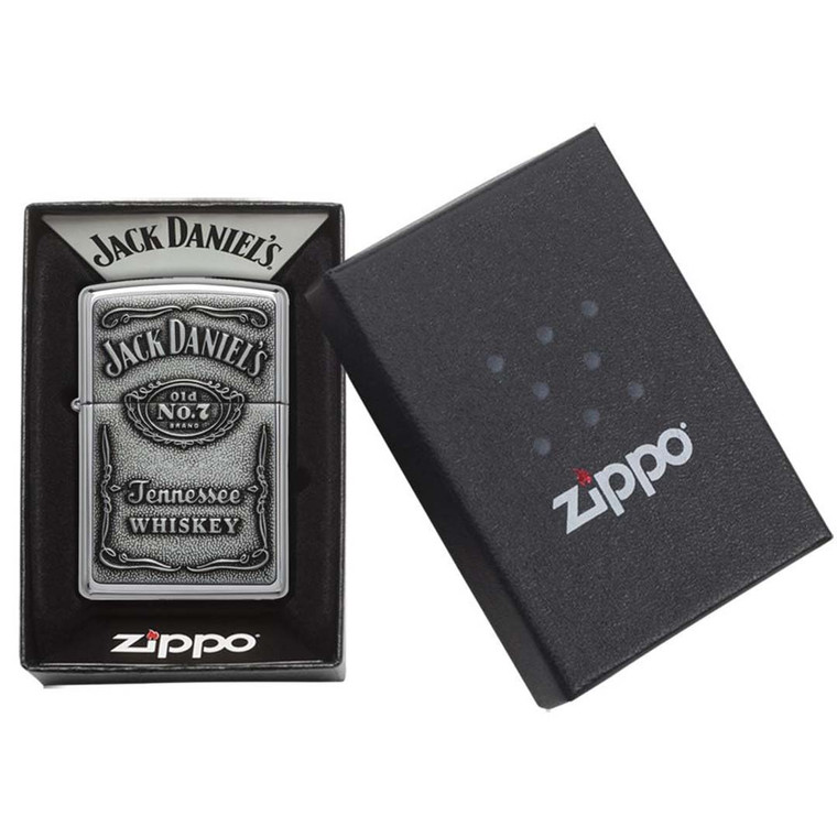Zippo Windproof Lighter Jack Daniel's Label-pewter Emblem High Polish Chrome - 250JD.427
