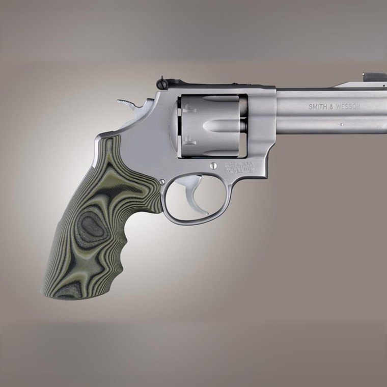Hogue S&w N Frame Round Butt Grips Convert Finger Grooves  G10 G-mascus (green Lava) - 25168