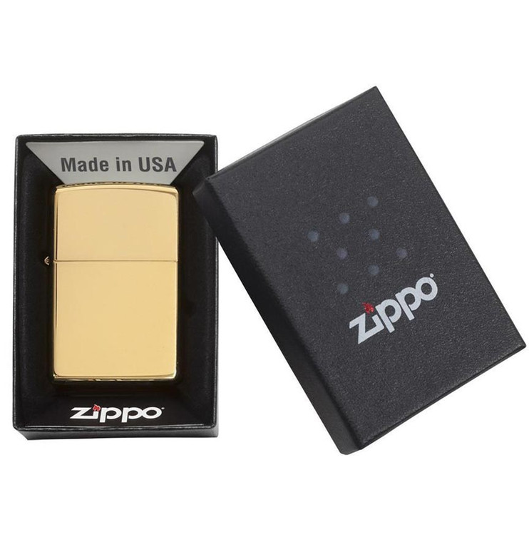 Zippo Windproof Lighter High Polish Brass W/o Solid Brass Engravedhigh Polish Brass - 254B