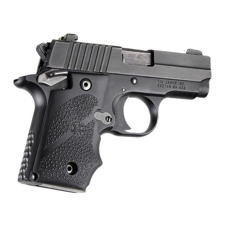 Hogue Sig Sauer P238 Rubber Grip With Ambidextrous Safety & Finger Grooves (black) - 38080