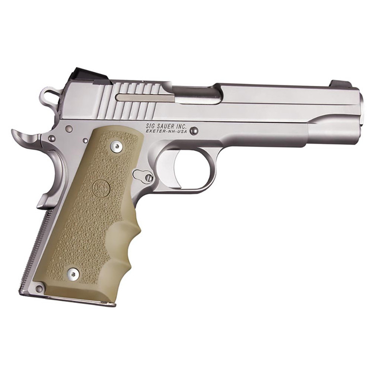 Hogue Govt Model Rubber Gripfinger Grooves Flat Dark Earth - 45003