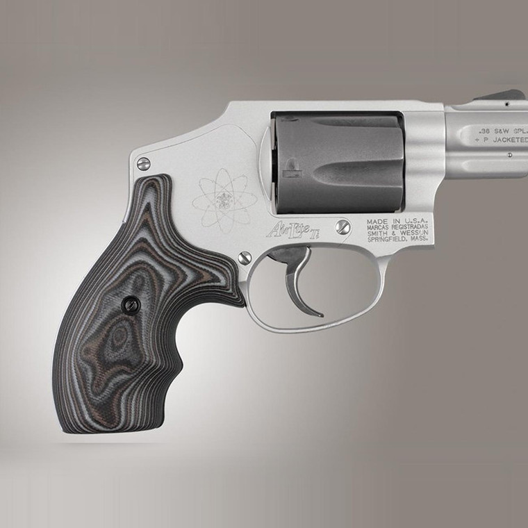 Hogue S&w J Frame Round Butt Bantam Smooth G10 - G-mascus (black/gray) - 61167