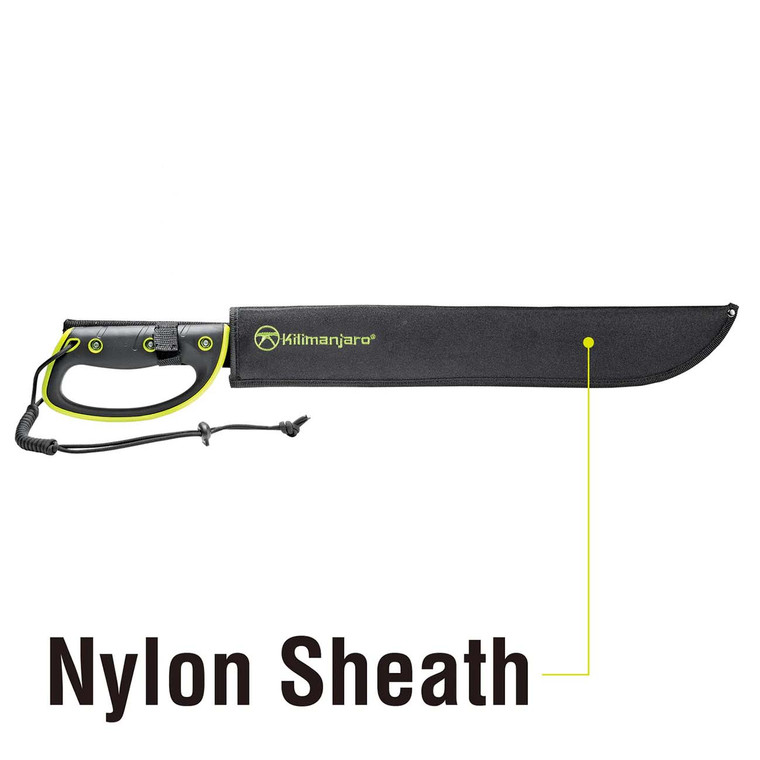 Kilimanjaro 24" Machete With Serrated Back And Black Finish With Nylon Storage Sheath - 910039