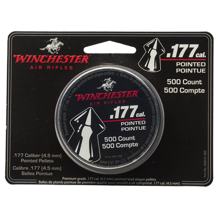 Winchester (987416-406) .177cal Pointed Lead Pellets (500 Count) - 987416-406