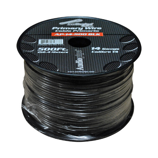 Audiopipe Primary Wire 14-gauge 500 Foot Spool - Black - AP14500BK