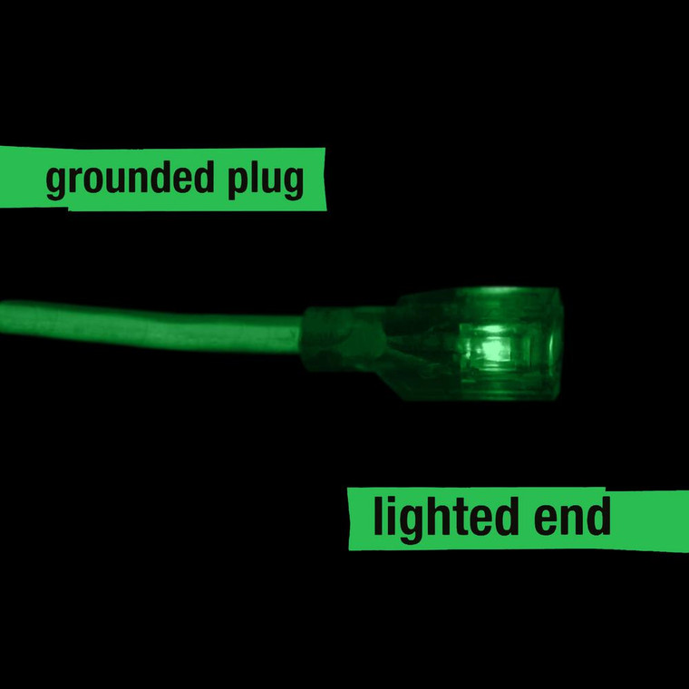 Flexzilla Pro Extension Cord 14/3 Awg Sjtw 50' Outdoor Lighted Plug Zillagreen - FZ512730