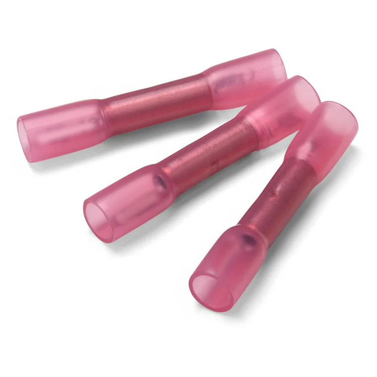 Xscorpion Heat Shrink Butt Crimp Connectors 18/22ga. - Red (50 Pack) - HSBCR