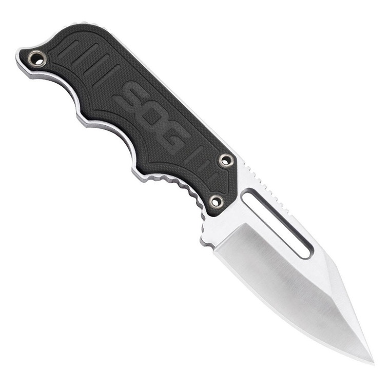 Sog Instinct Knife-non-folding 2.3" Blade-black And Silver Handle-satin Finish - NB1012-CP