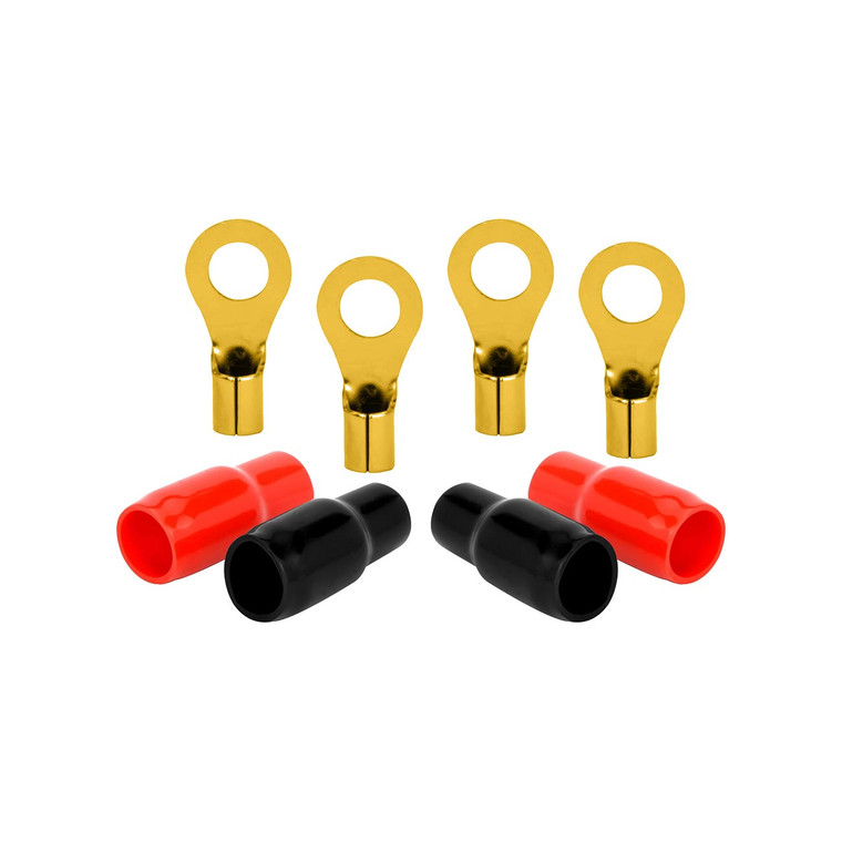 Audiopipe Ring Terminals 4 Gauge Gold Plated (2 Pair) - PBTR4