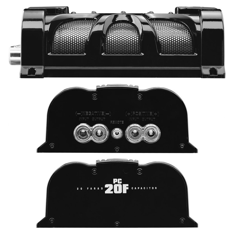 Planet 20 Farad Capacitor With Digital Voltage Display Blue Illumination - PC20F