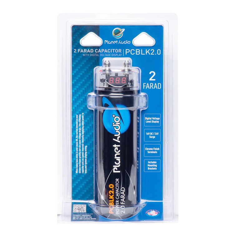 Planet 2.0 Farad Capacitor Digital Volt Meter Black - PCBLK2.0